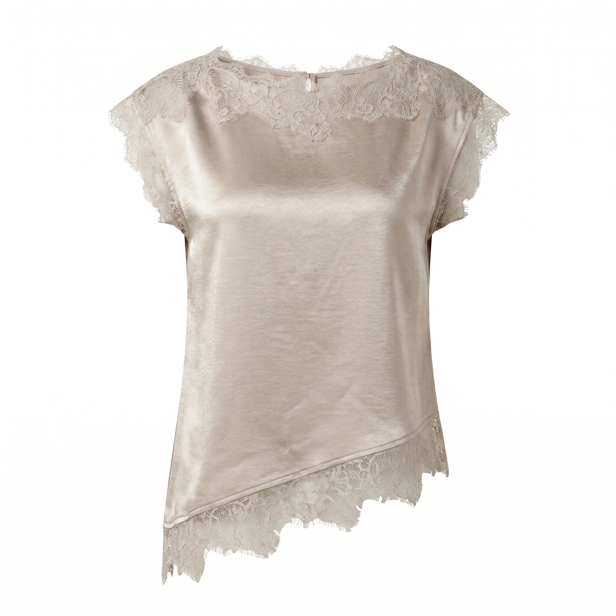 Lace Trim Satin Sleeveless Blouse WHD0605049-S-260417