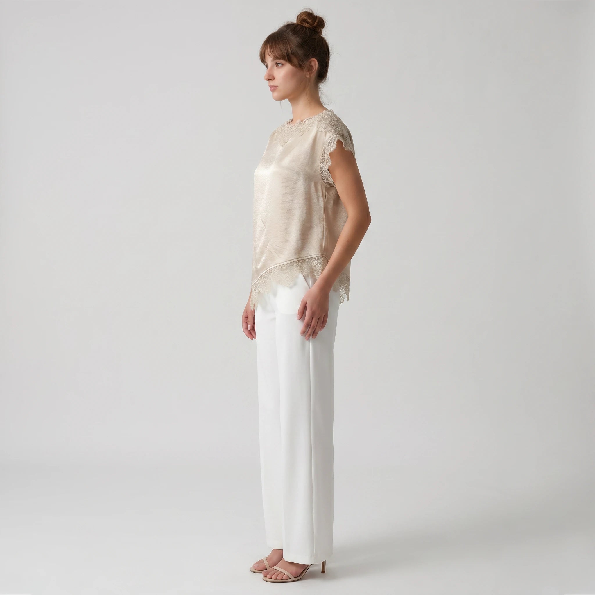 Lace Trim Satin Sleeveless Blouse WHD0605049-S-260417