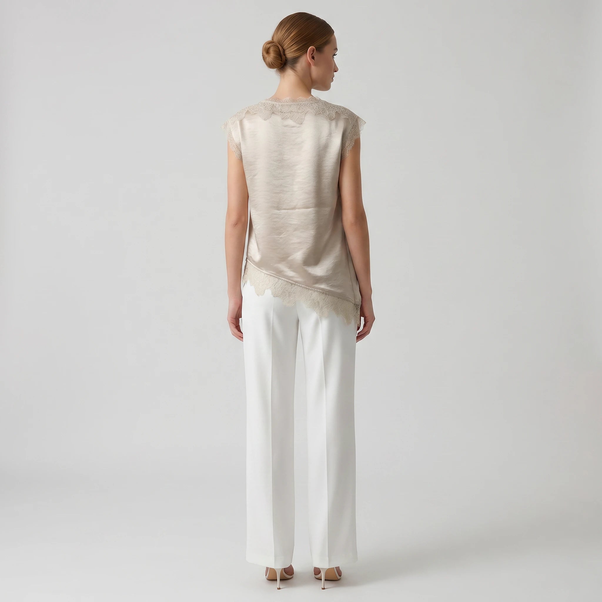 Lace Trim Satin Sleeveless Blouse WHD0605049-S-260417
