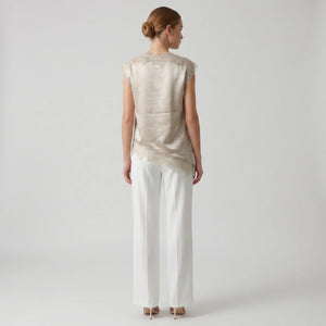 Lace Trim Satin Sleeveless Blouse WHD0605049-S-260417