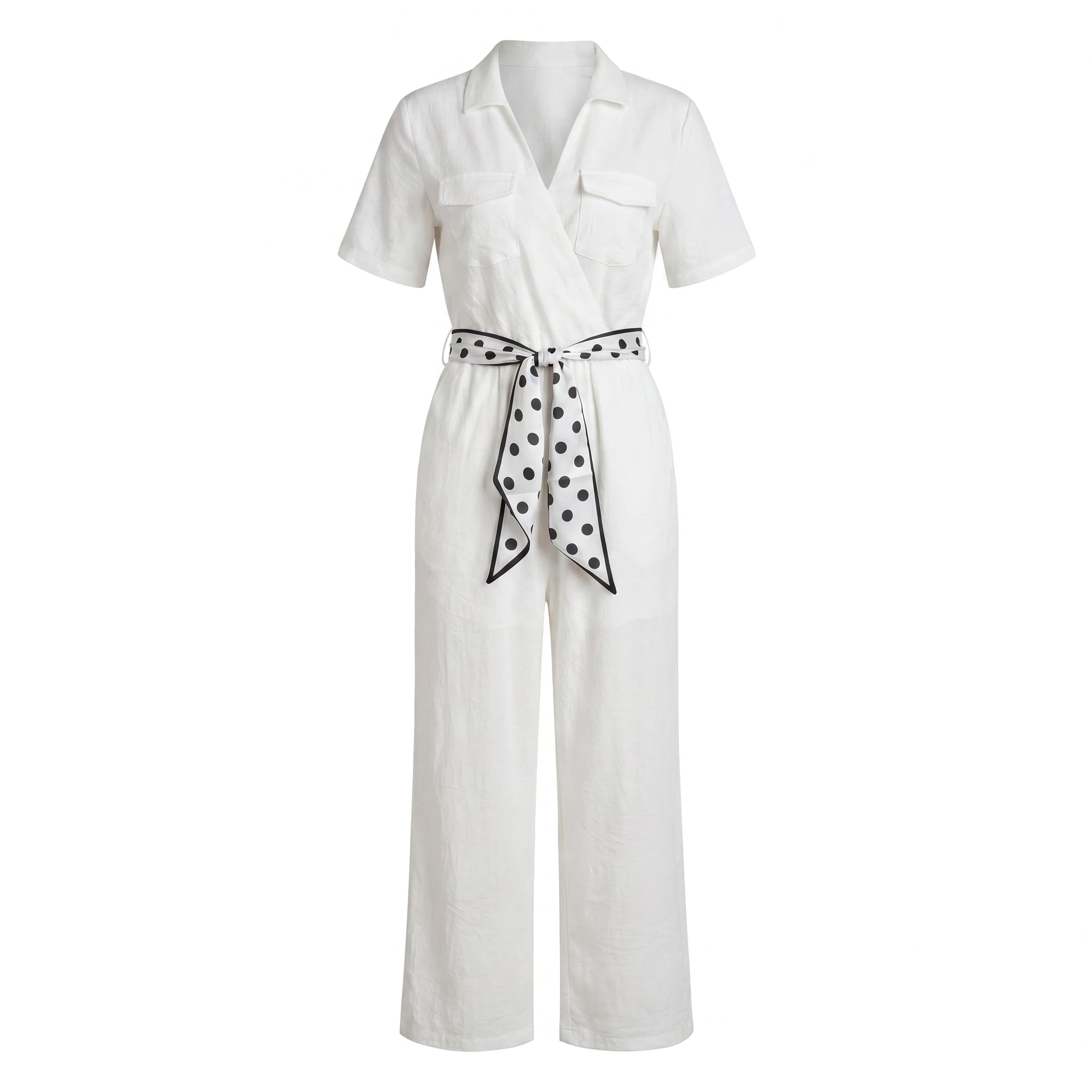 Belted Wide Leg Jumpsuit WHD0605054-S-251287
