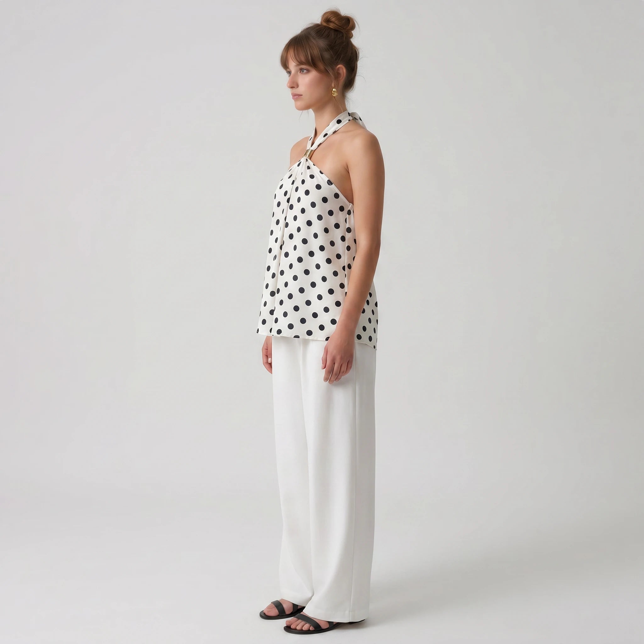 Polka Dot Halter Top WHD0605055-S-2602136
