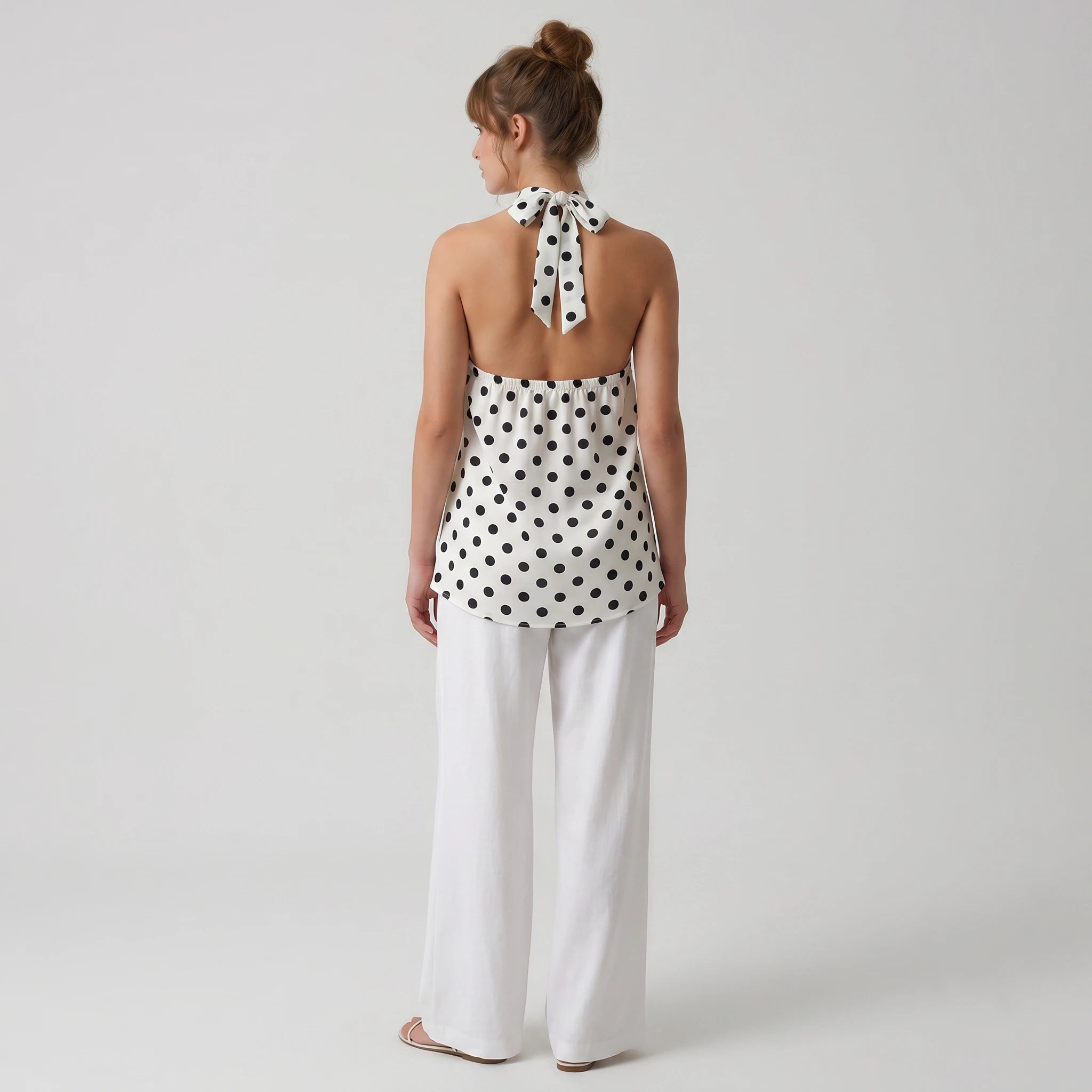 Polka Dot Halter Top WHD0605055-S-2602136