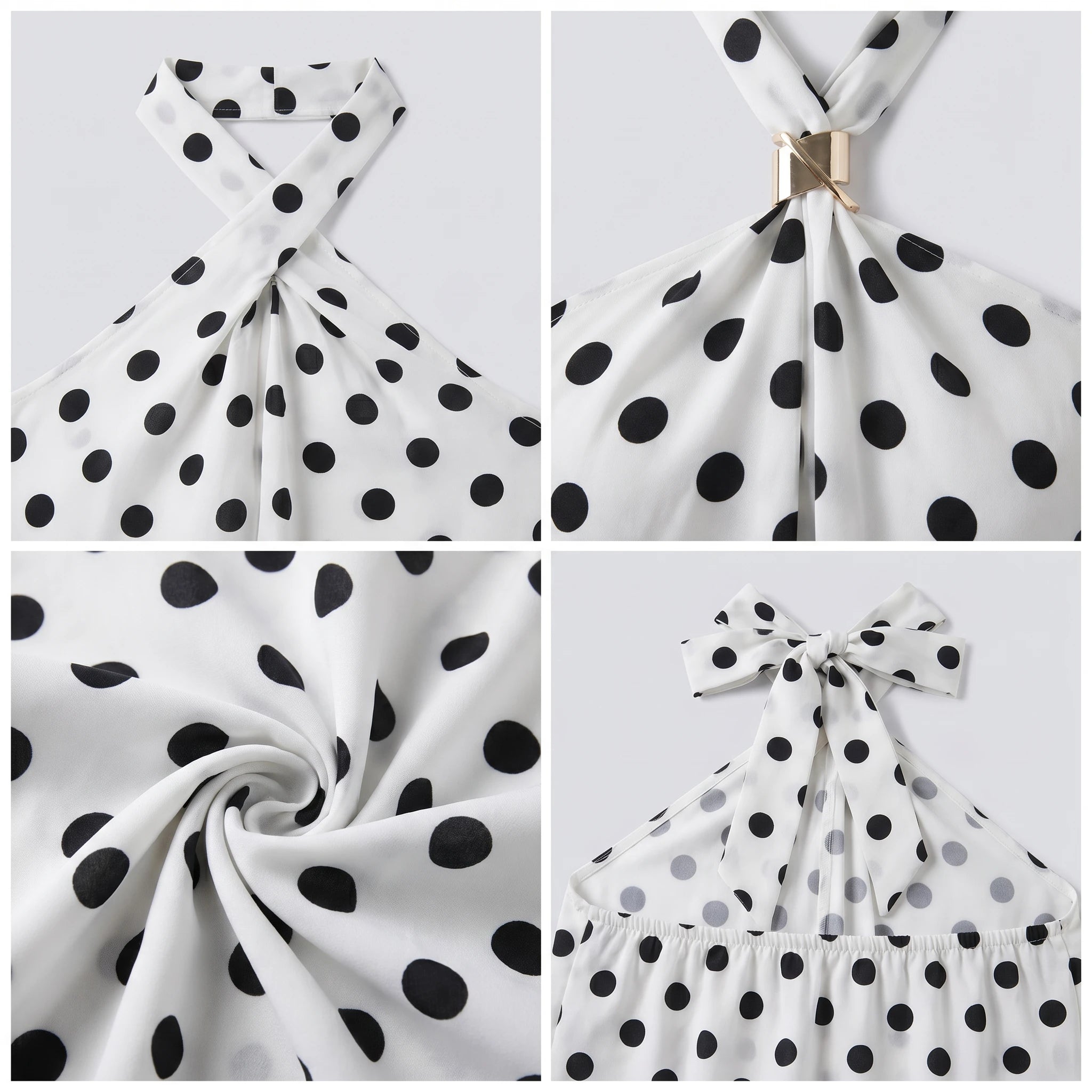Polka Dot Halter Top WHD0605055-S-2602136