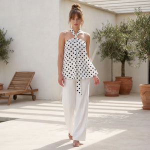 Polka Dot Halter Top WHD0605055-S-2602136