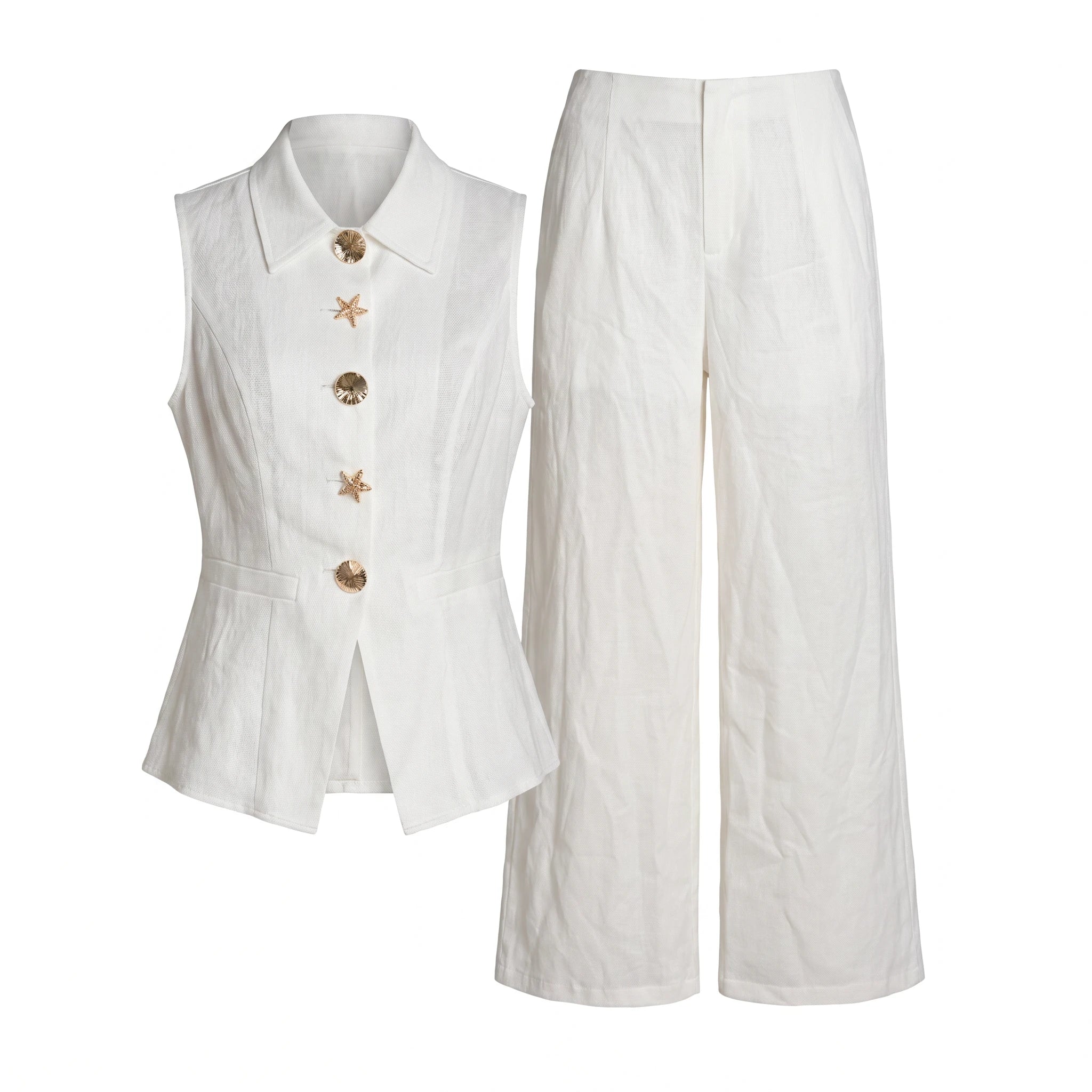 Tailored Vest Wide Leg Set WHD0605056-S-2603117