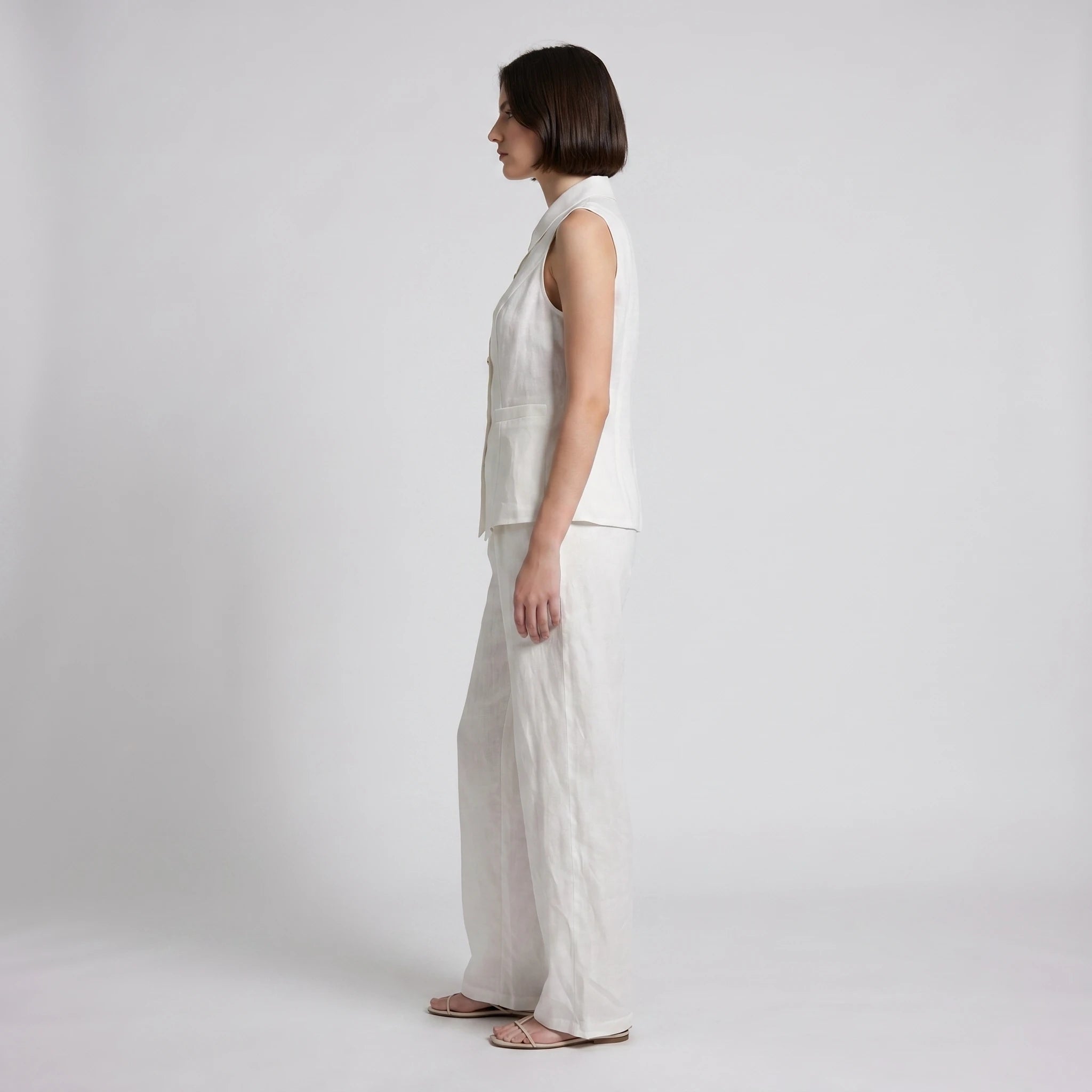 Tailored Vest Wide Leg Set WHD0605056-S-2603117