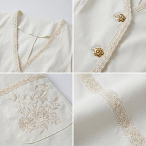 Lace & Embroidered Vest and Shorts Set WHD0605057-S-2506185