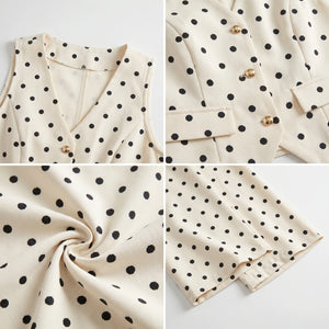Polka Dot Vest and Wide Leg Pants Set WHD0605058-S-260402