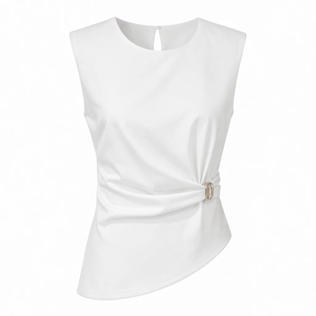 Women's Layered Sleeveless Twisted Waist Mini Dress WHD0605059-S-260314