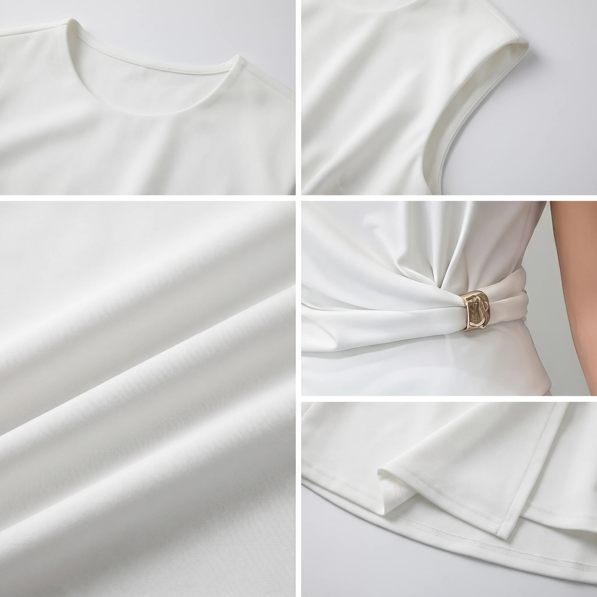 Women's Layered Sleeveless Twisted Waist Mini Dress WHD0605059-S-260314