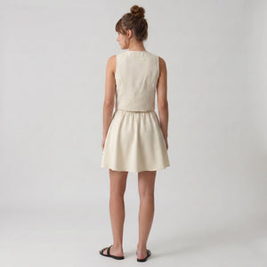 Women's Two-Piece Look Square Neck A-Line Mini Dress WHD0605060-S-251275