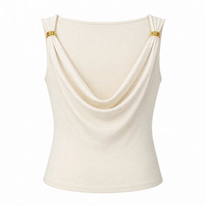 Cowl Neck Ring Detail Top WHD0605063-S-2512107