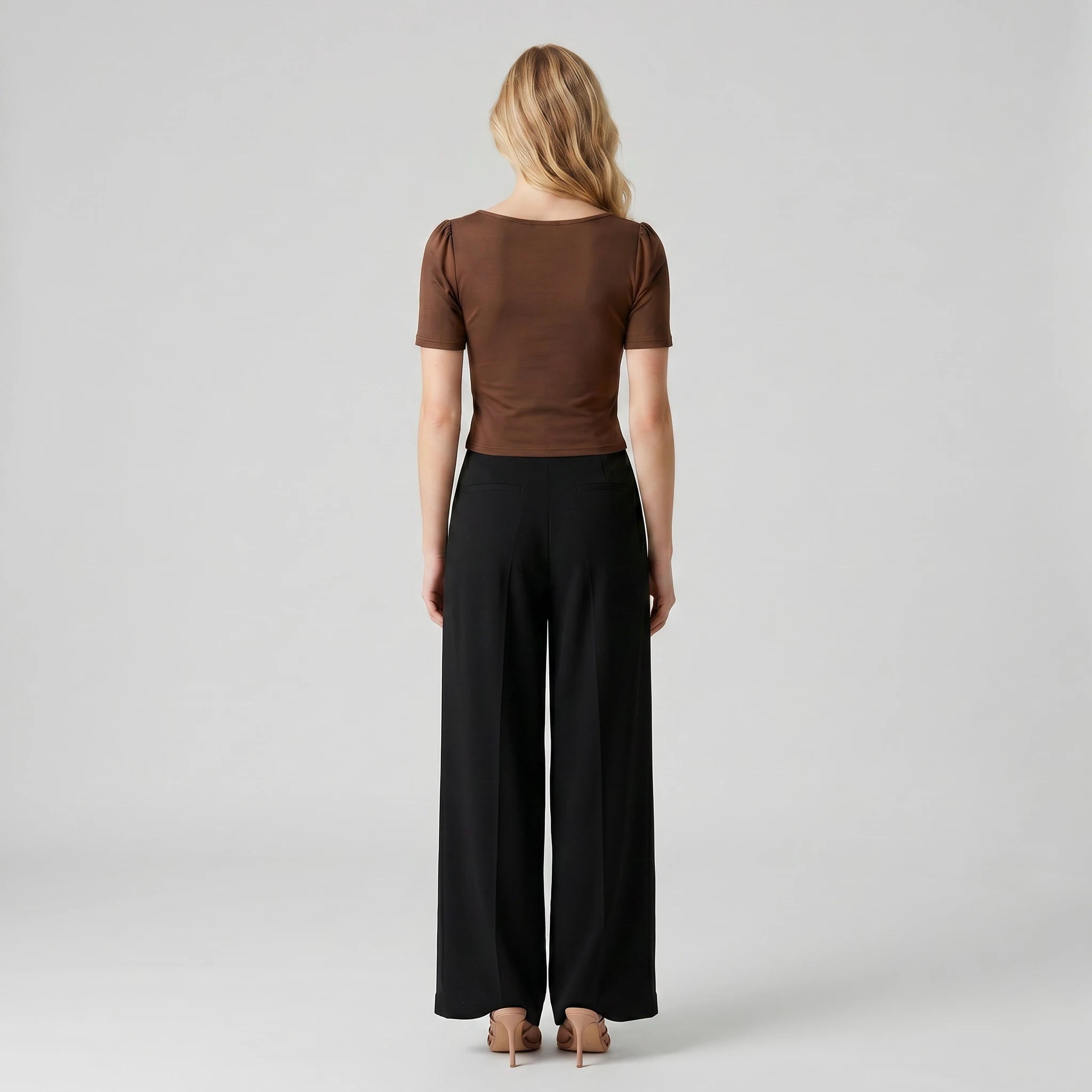 Square Neck Button Detail Top WHD0605064-S-2601190
