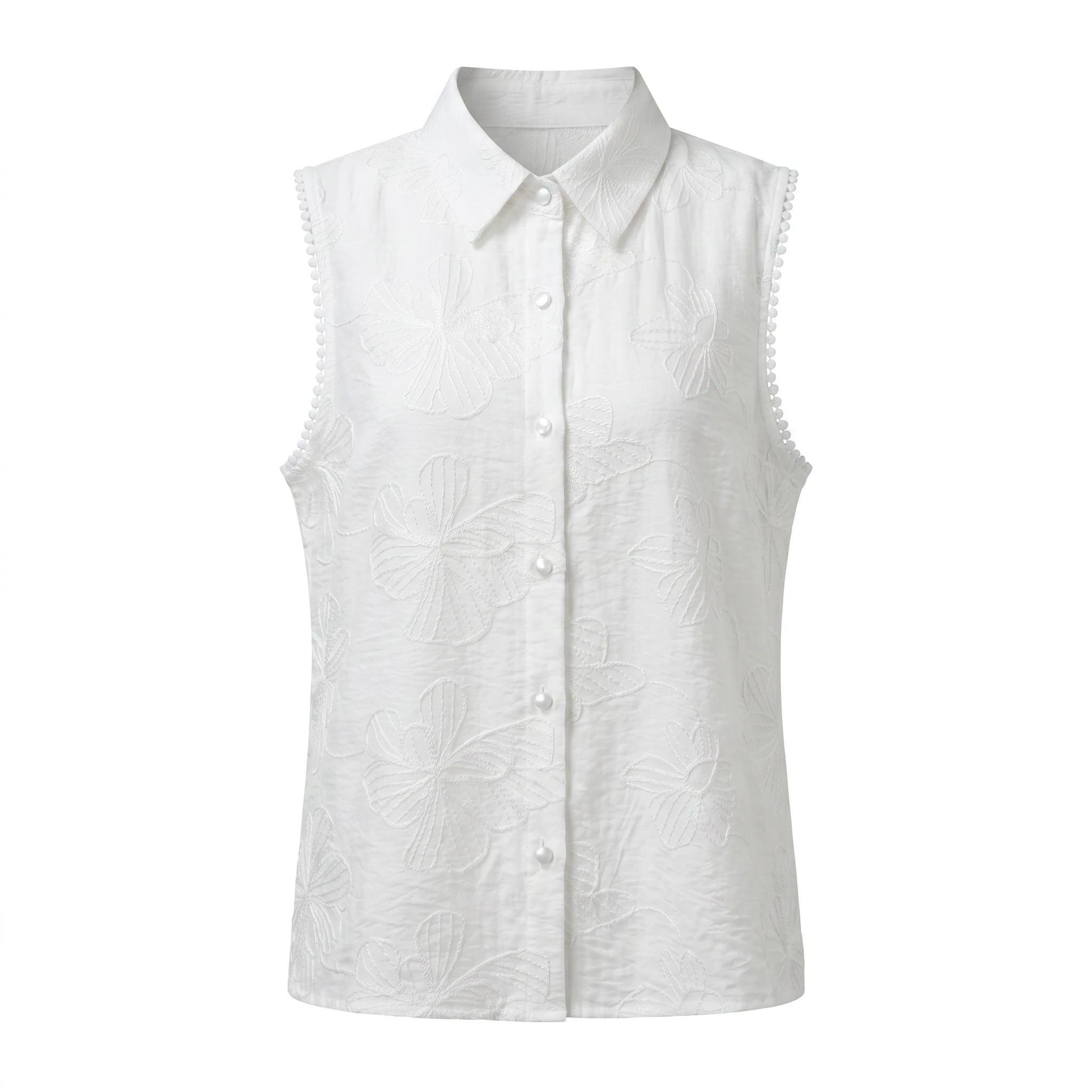 Embroidered Sleeveless Shirt WHD0605068-S-2505101