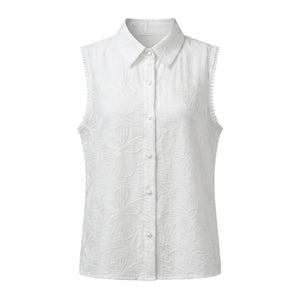 Embroidered Sleeveless Shirt WHD0605068-S-2505101