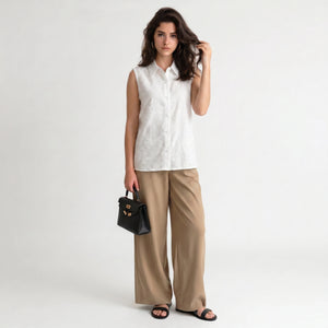 Embroidered Sleeveless Shirt WHD0605068-S-2505101