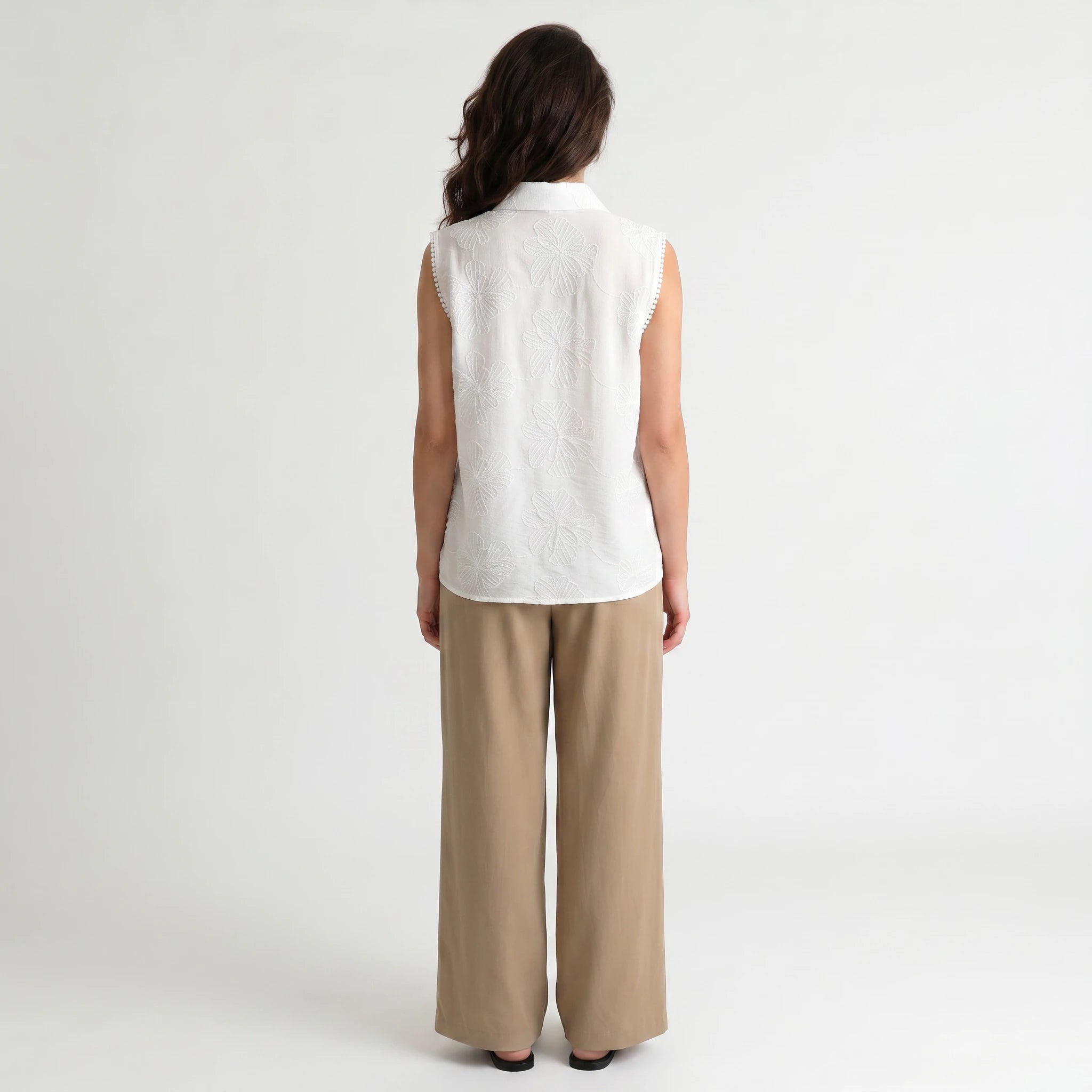 Embroidered Sleeveless Shirt WHD0605068-S-2505101