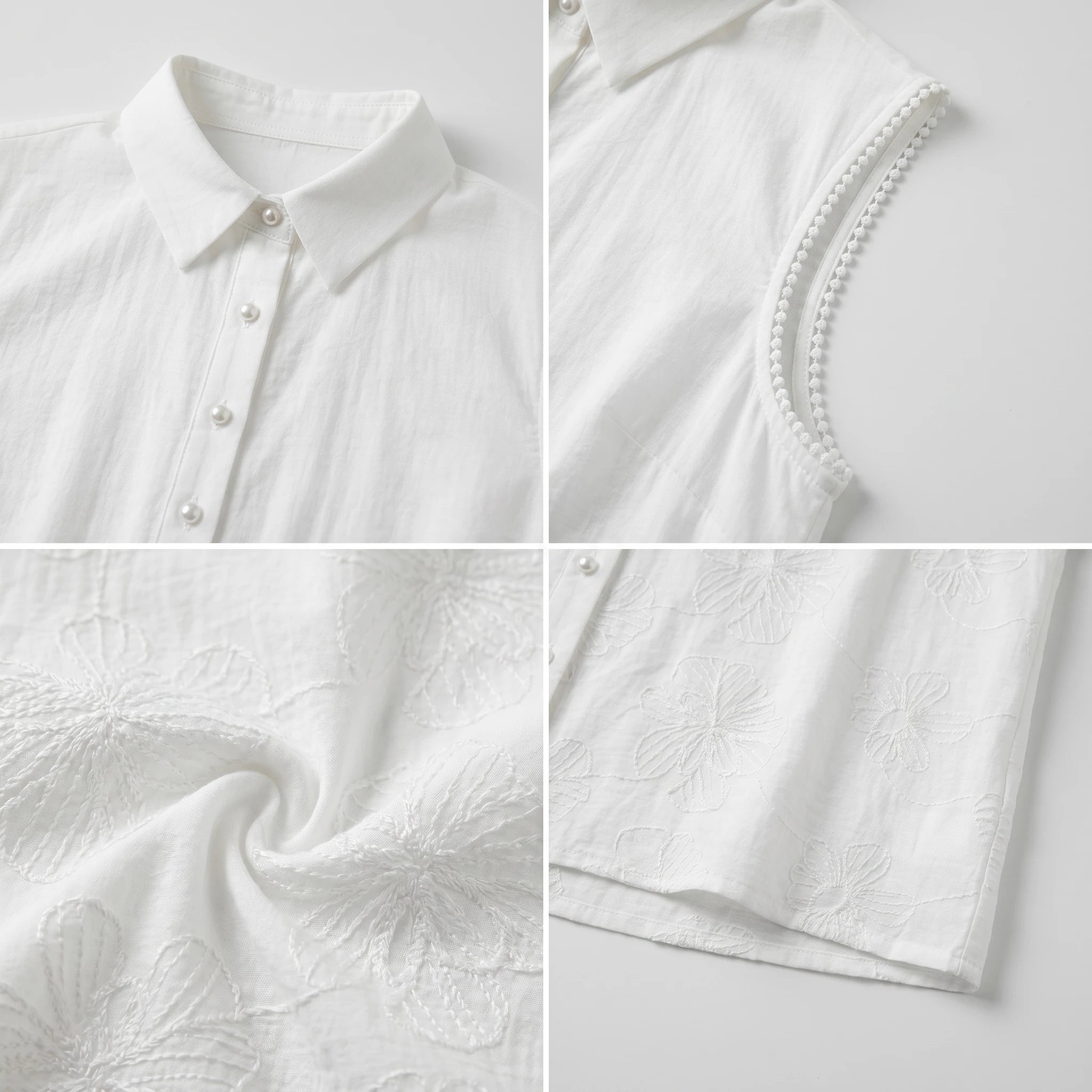 Embroidered Sleeveless Shirt WHD0605068-S-2505101