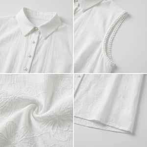 Embroidered Sleeveless Shirt WHD0605068-S-2505101
