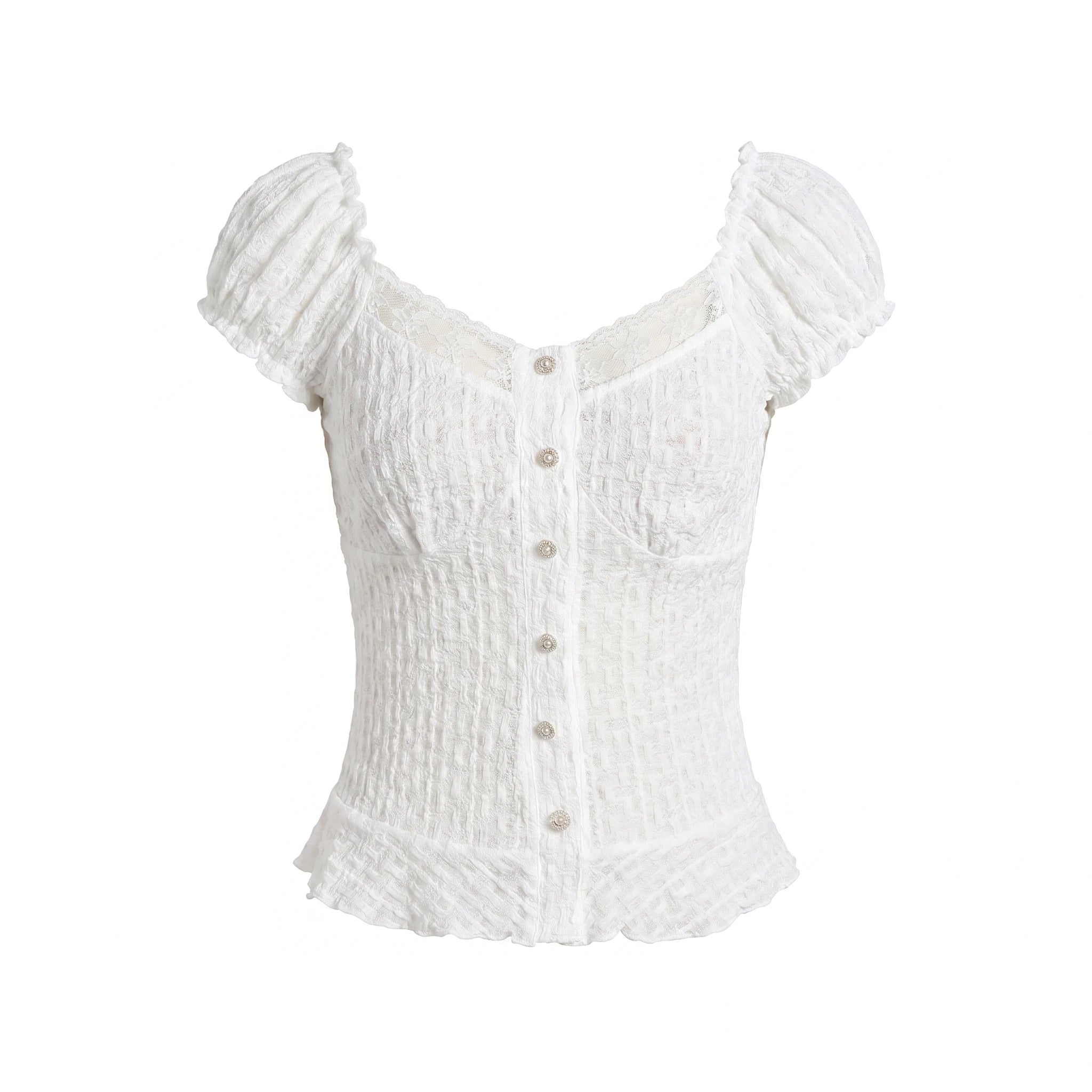 Smocked Puff Sleeve Top WHD0605068-S-251082