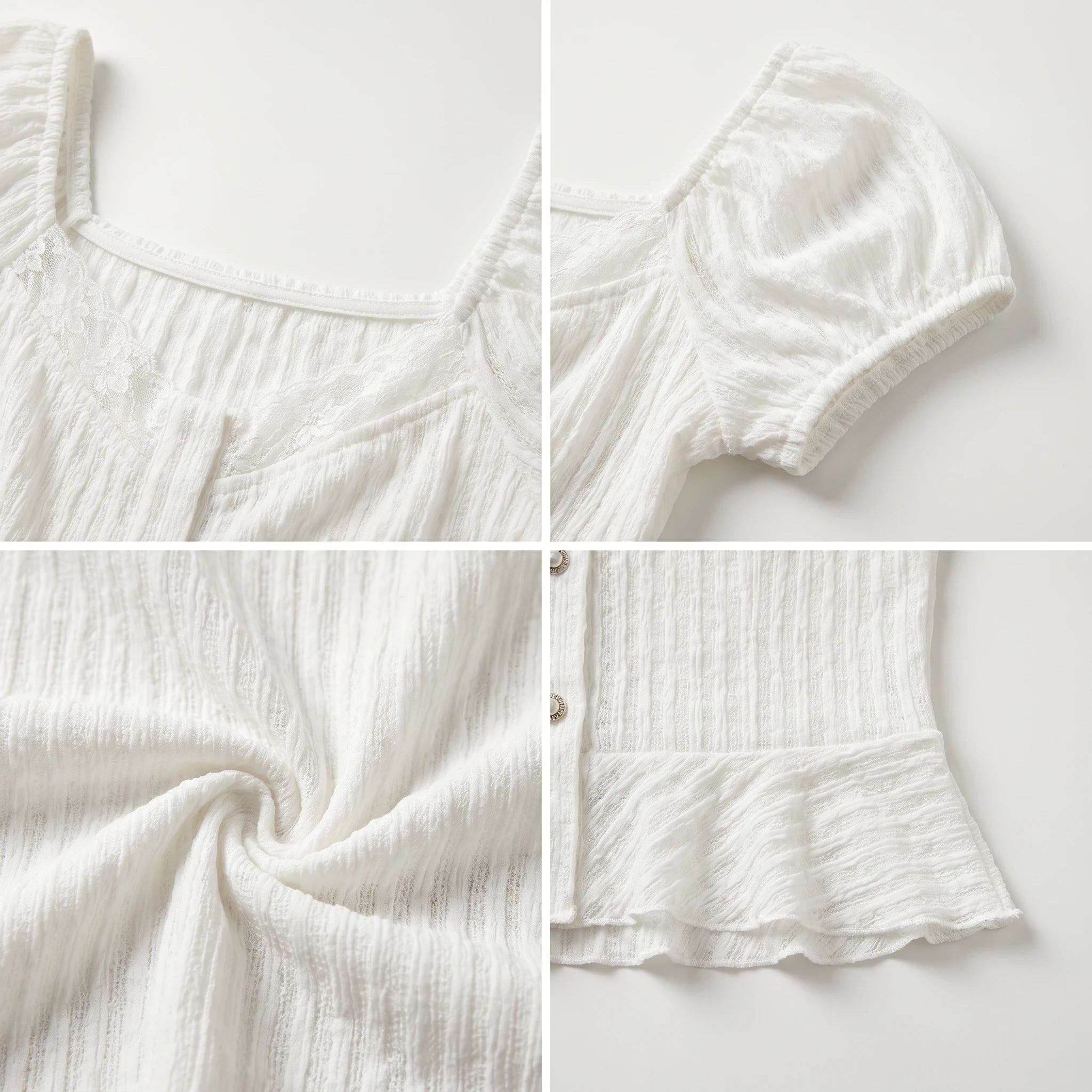 Smocked Puff Sleeve Top WHD0605068-S-251082