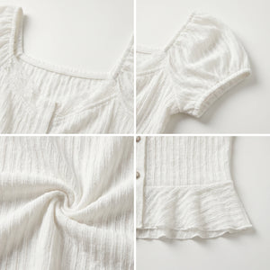 Smocked Puff Sleeve Top WHD0605068-S-251082