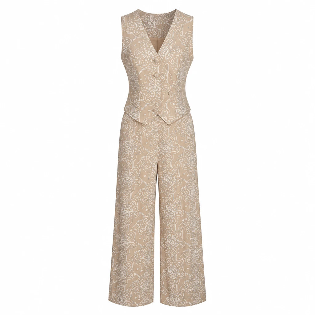 Printed Wide-Leg Jumpsuit WHD0605073-S-251168