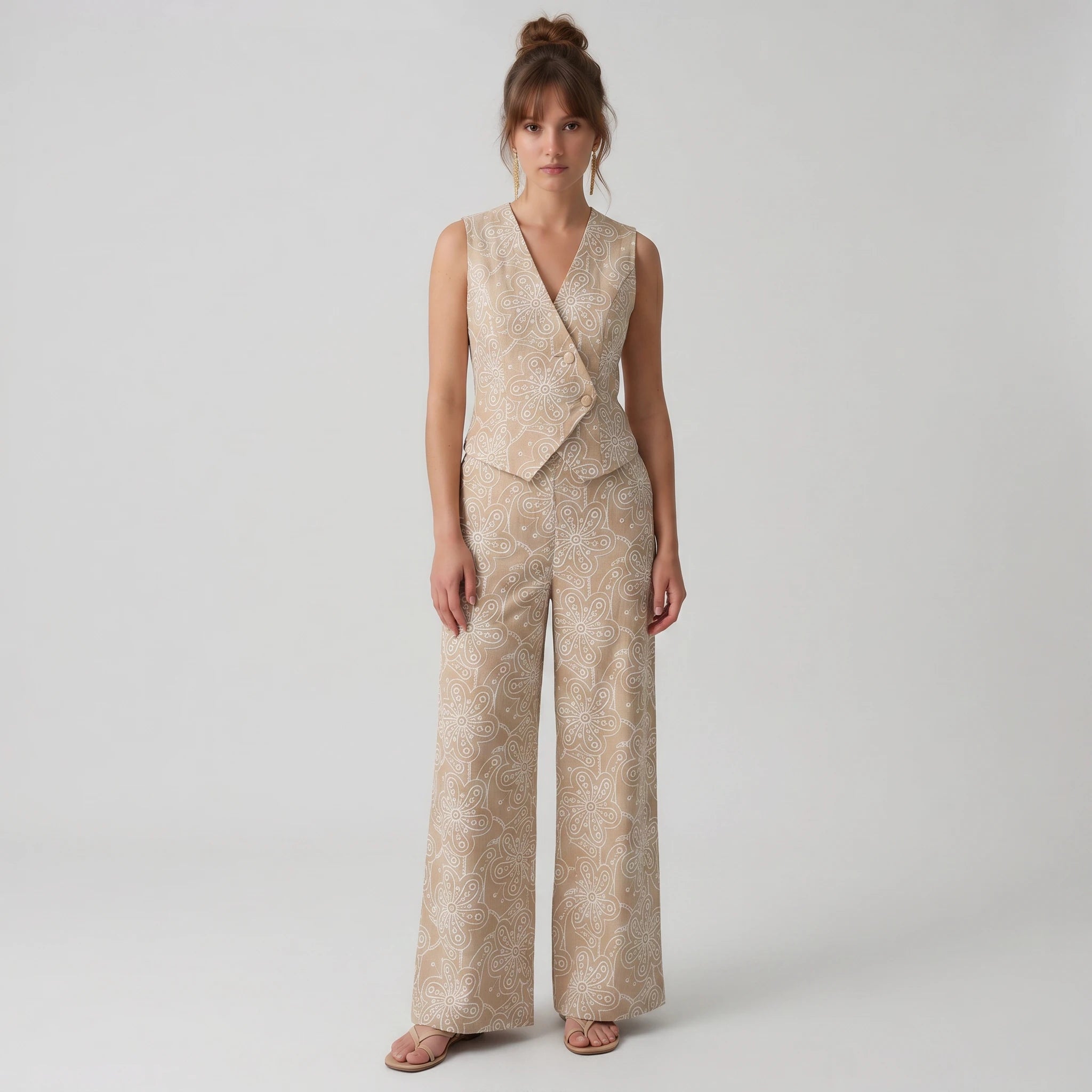 Printed Wide-Leg Jumpsuit WHD0605073-S-251168