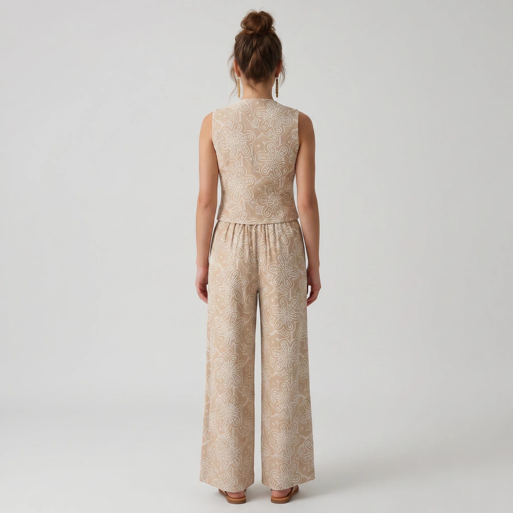 Printed Wide-Leg Jumpsuit WHD0605073-S-251168