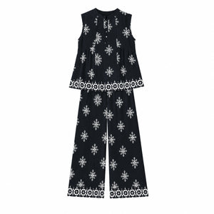 Printed Sleeveless Matching Set WHD0605075-S-2504126