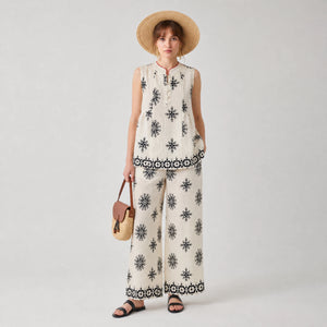 Printed Sleeveless Matching Set WHD0605075-S-2504126