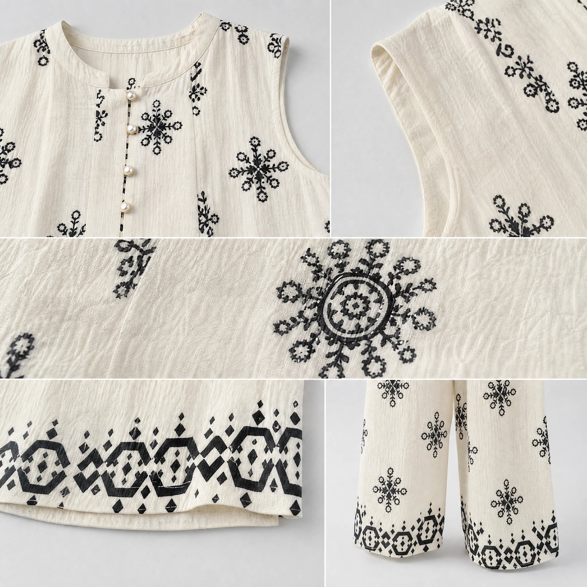 Printed Sleeveless Matching Set WHD0605075-S-2504126
