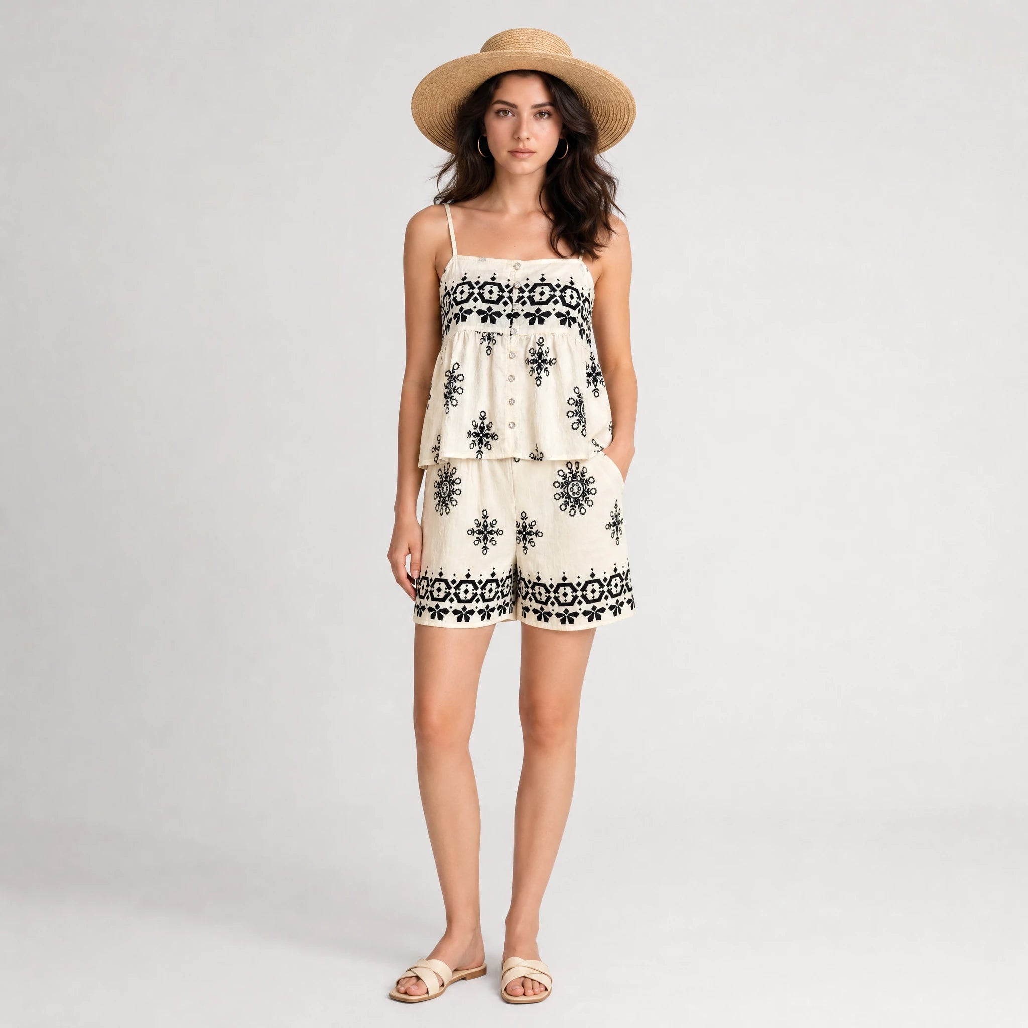 Printed Cami Short Set WHD0605076-S-2411143