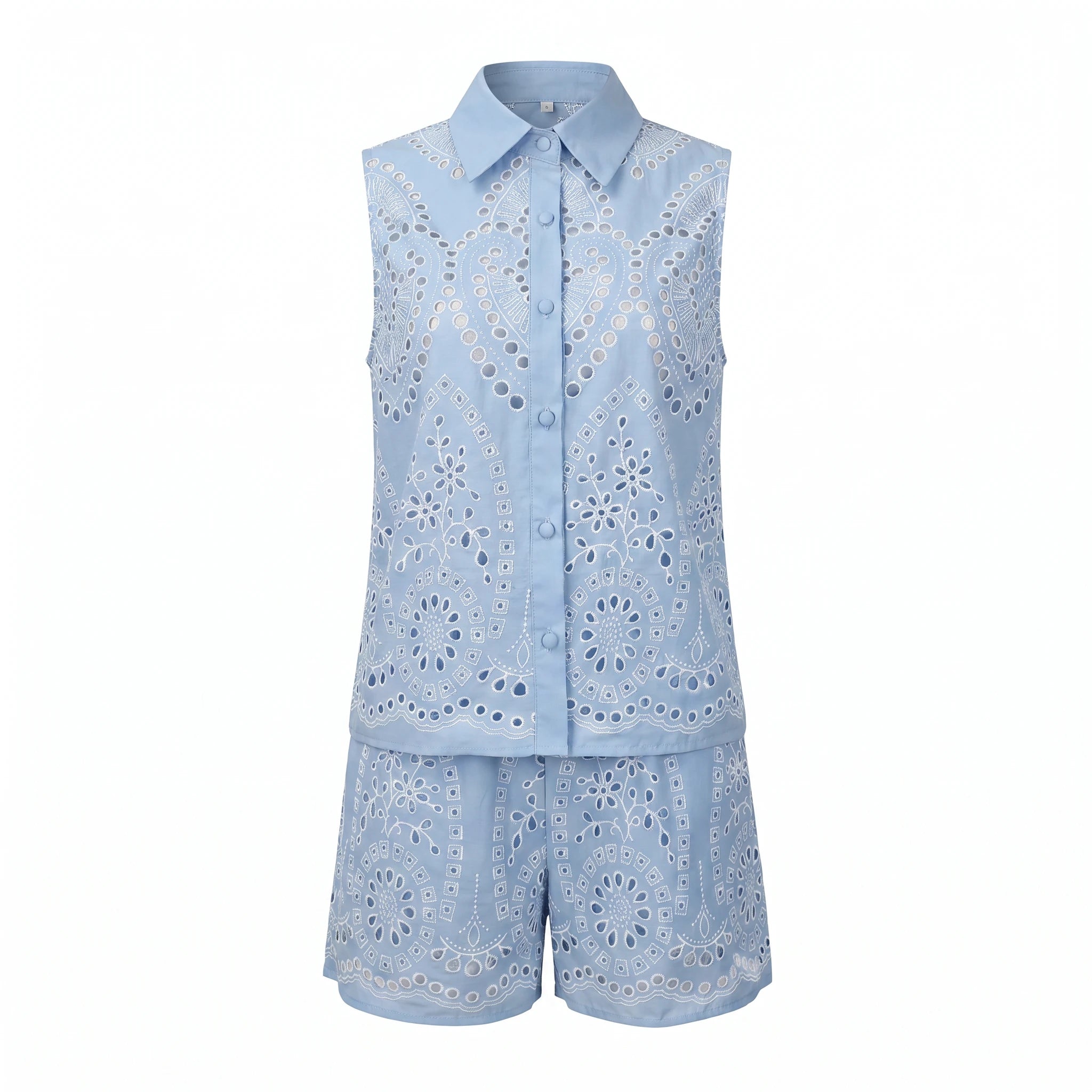 Eyelet Embroidered Short Set WHD0605077-S-2505134