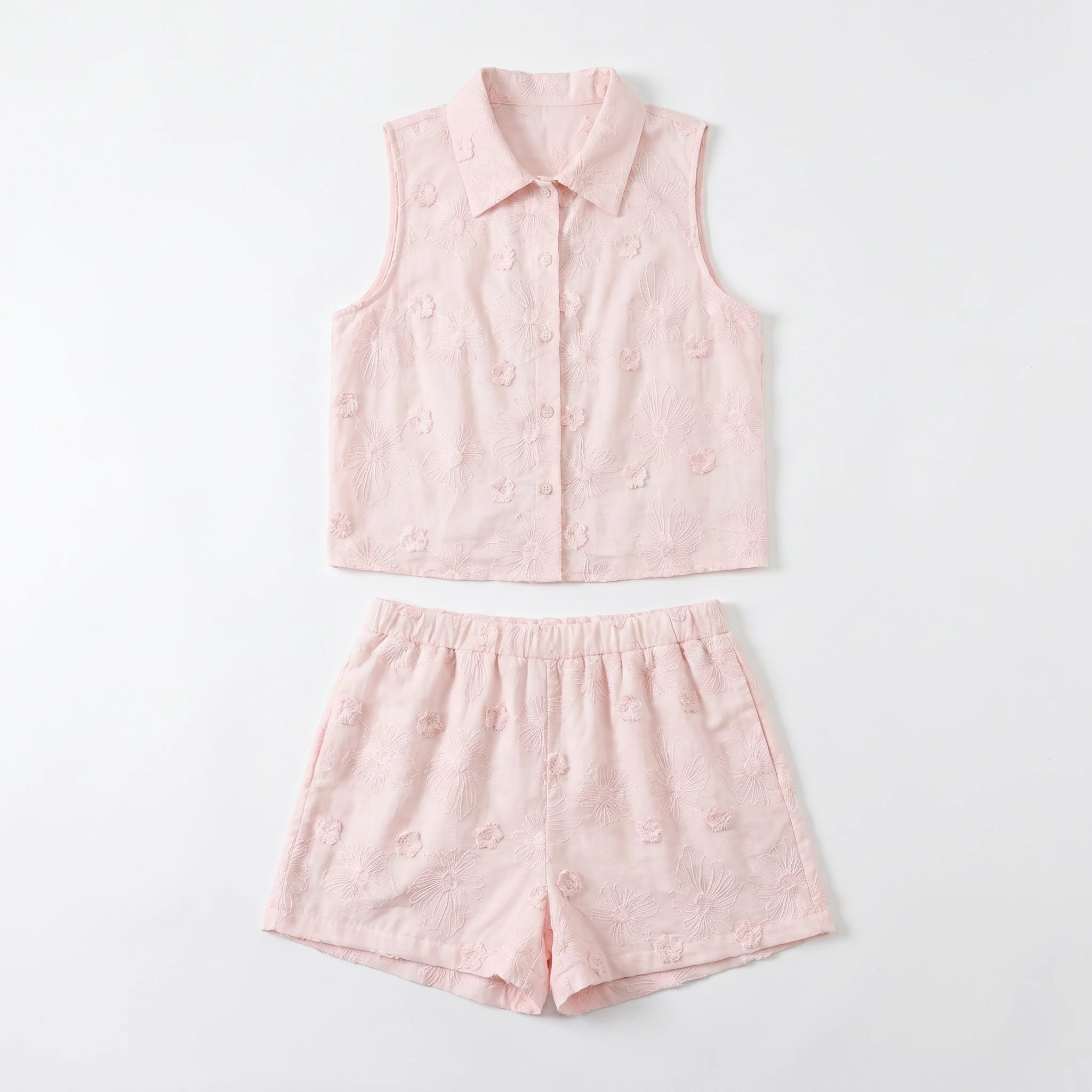 Floral Embroidered Short Set WHD0605078-S-2503205
