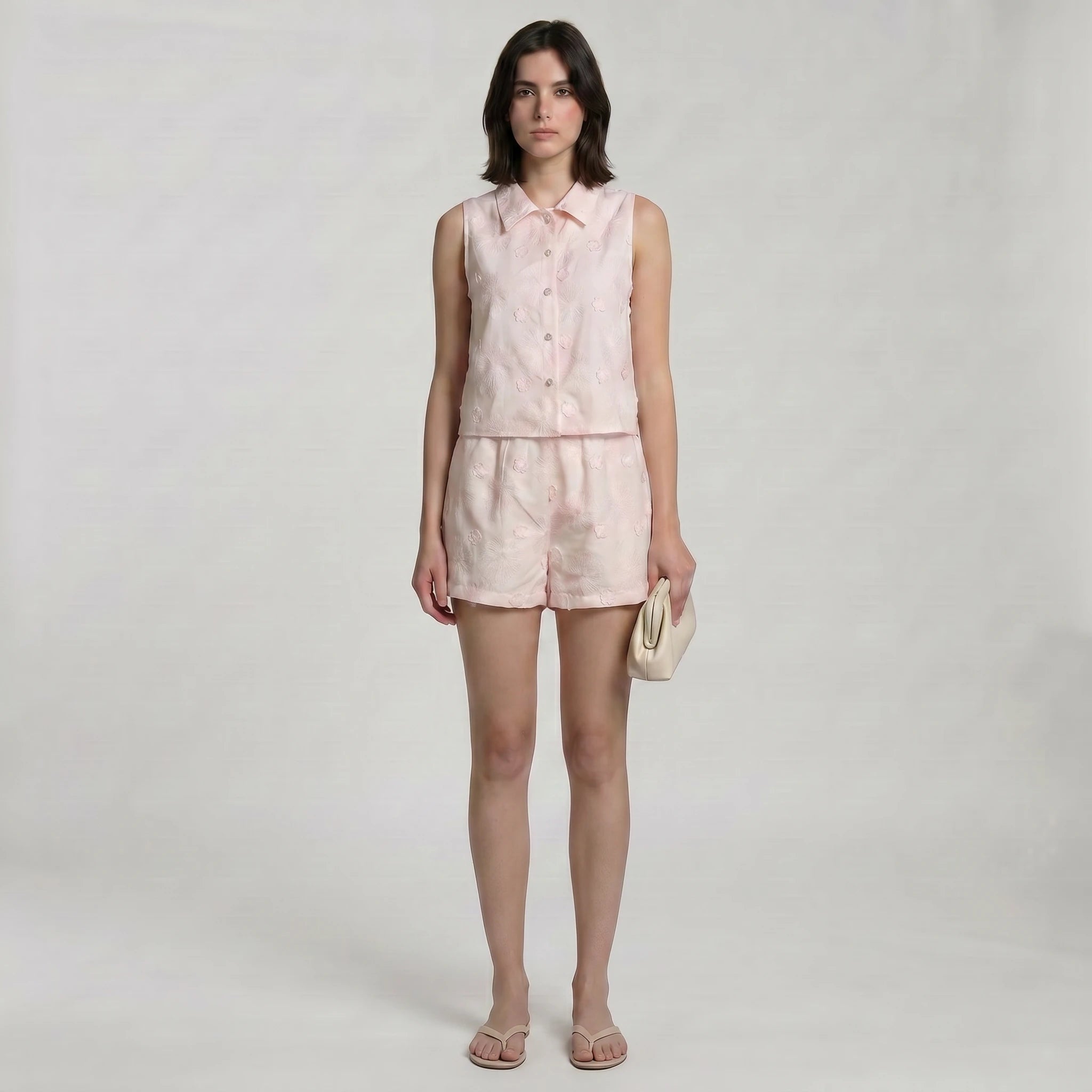Floral Embroidered Short Set WHD0605078-S-2503205