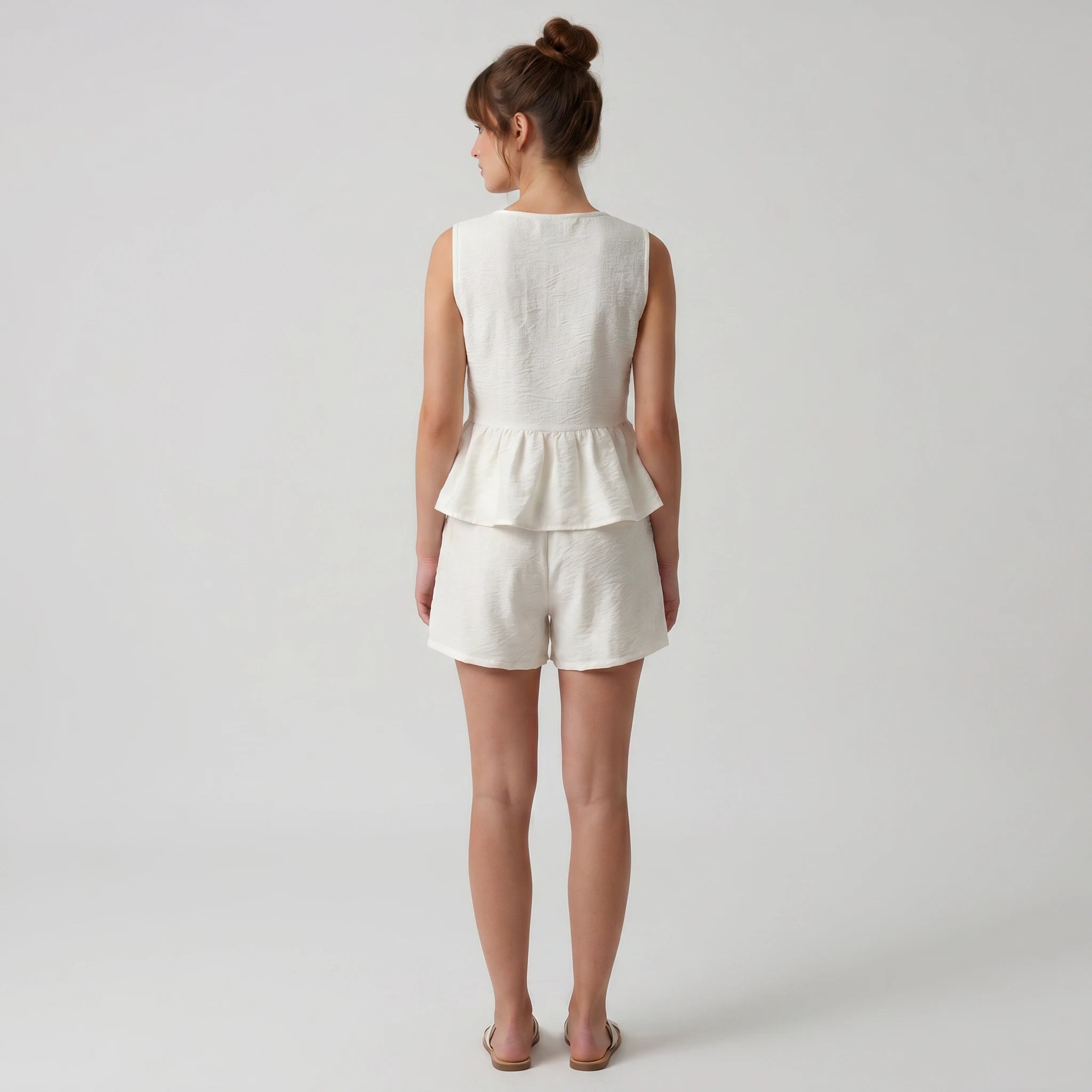 Embroidered Peplum Short Set WHD0605079-ZS-250735
