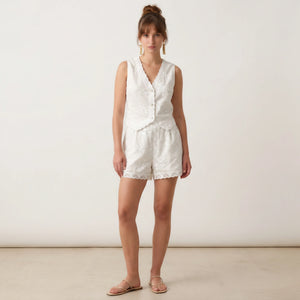 Lace Trim Embroidered Short Set WHD0605080-S-250466