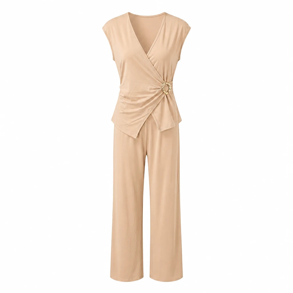 Twist Front Wide-Leg Set WHD0605081-JB-10172