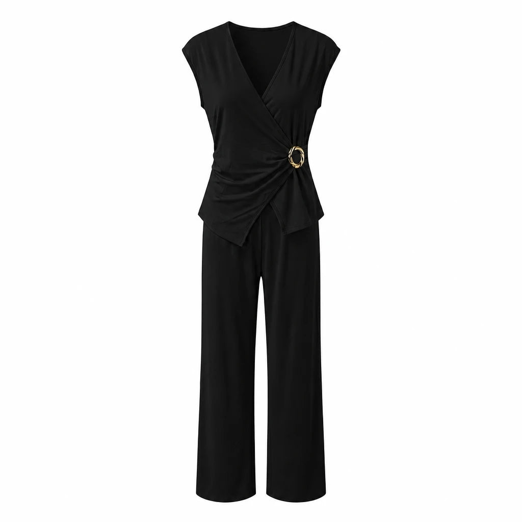 Twist Front Wide-Leg Set WHD0605081-JB-10172