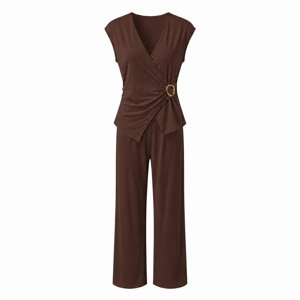 Twist Front Wide-Leg Set WHD0605081-JB-10172