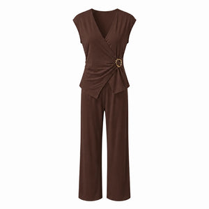 Twist Front Wide-Leg Set WHD0605081-JB-10172