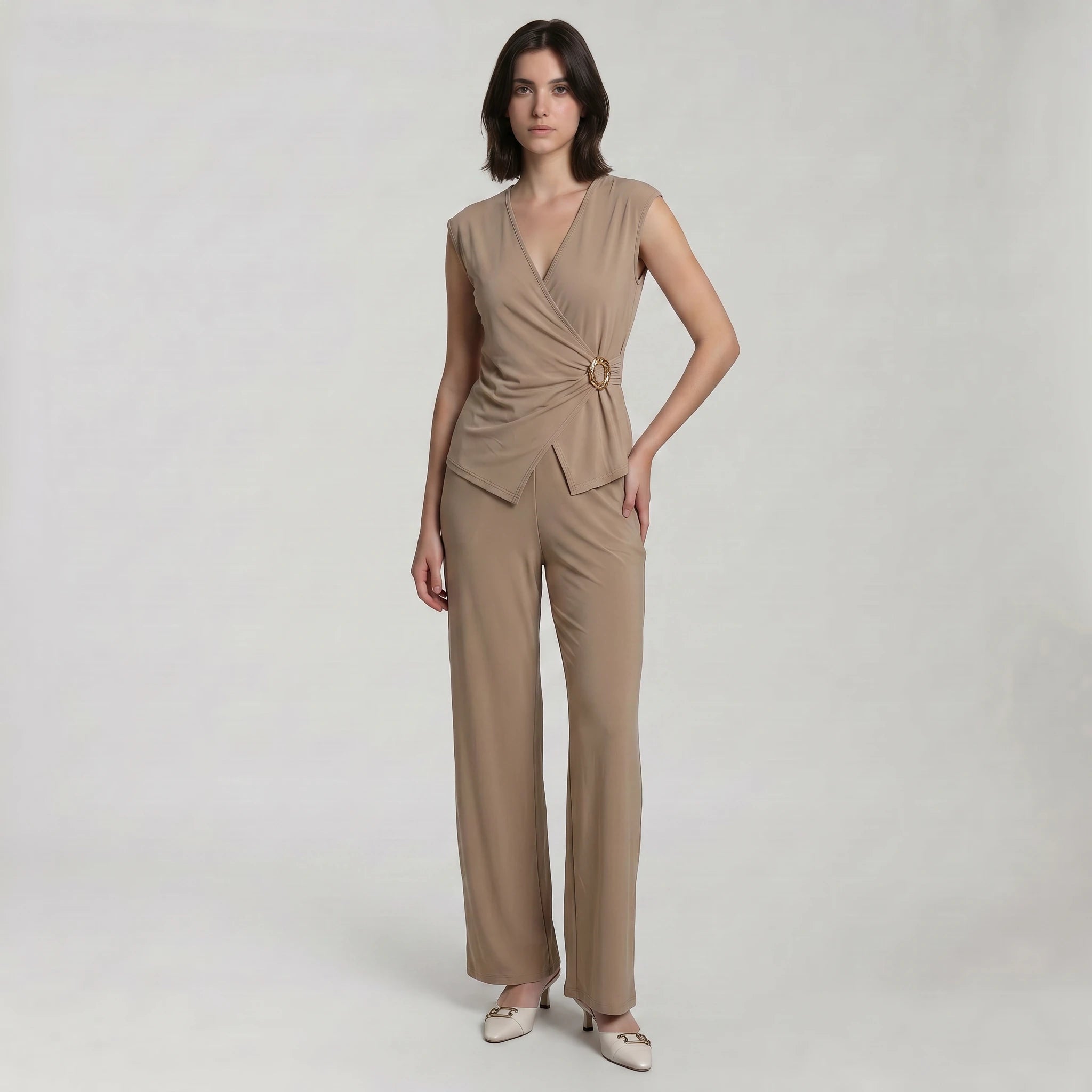 Twist Front Wide-Leg Set WHD0605081-JB-10172