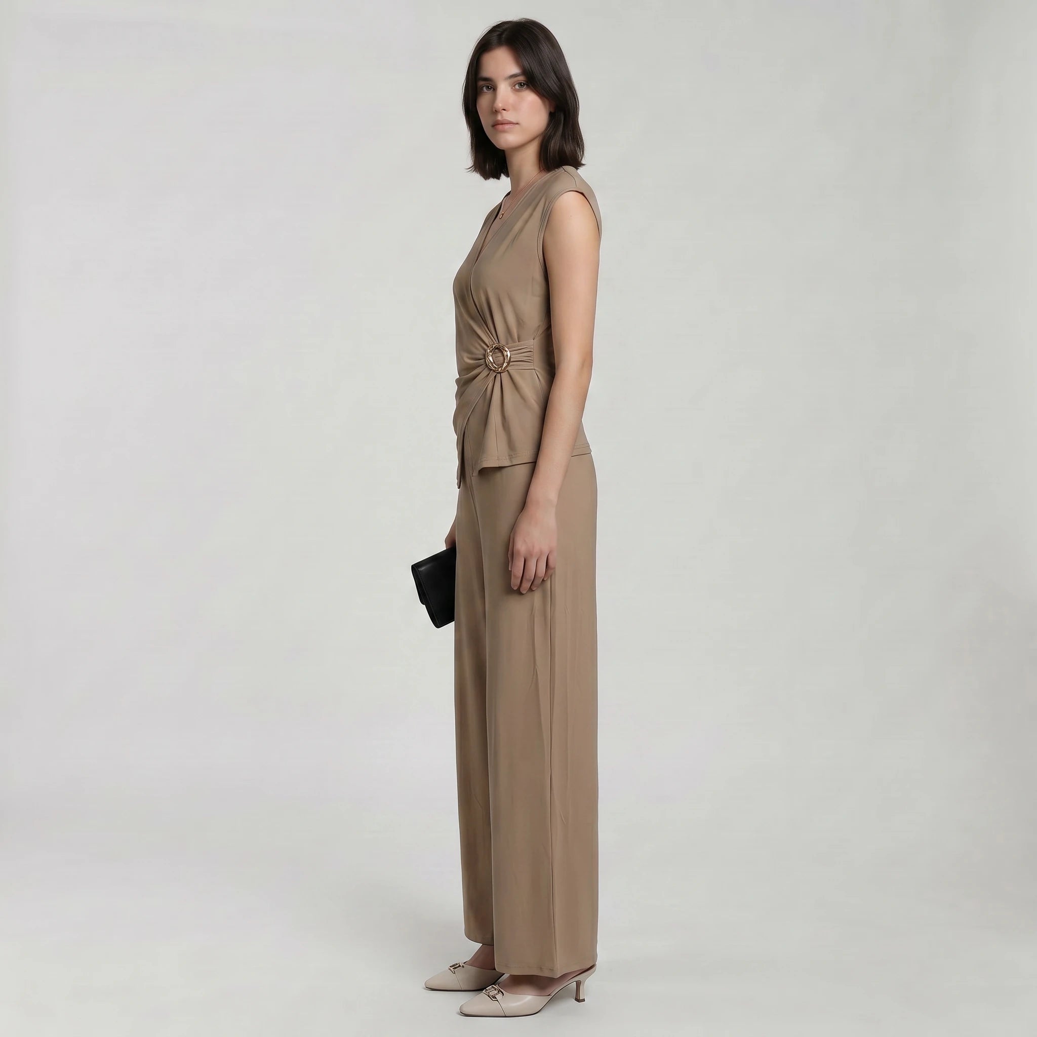 Twist Front Wide-Leg Set WHD0605081-JB-10172