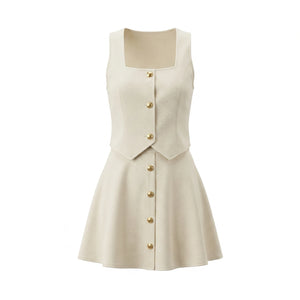 Square Neck Mini Skirt Set WHD0605082-S-251275
