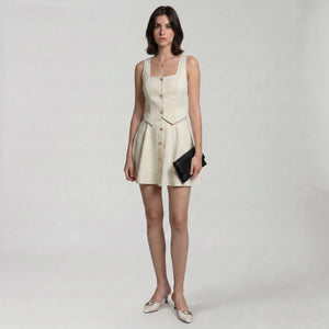 Square Neck Mini Skirt Set WHD0605082-S-251275