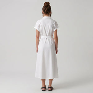 White Tie-Waist Shirt Dress WHD0605086-S-241199