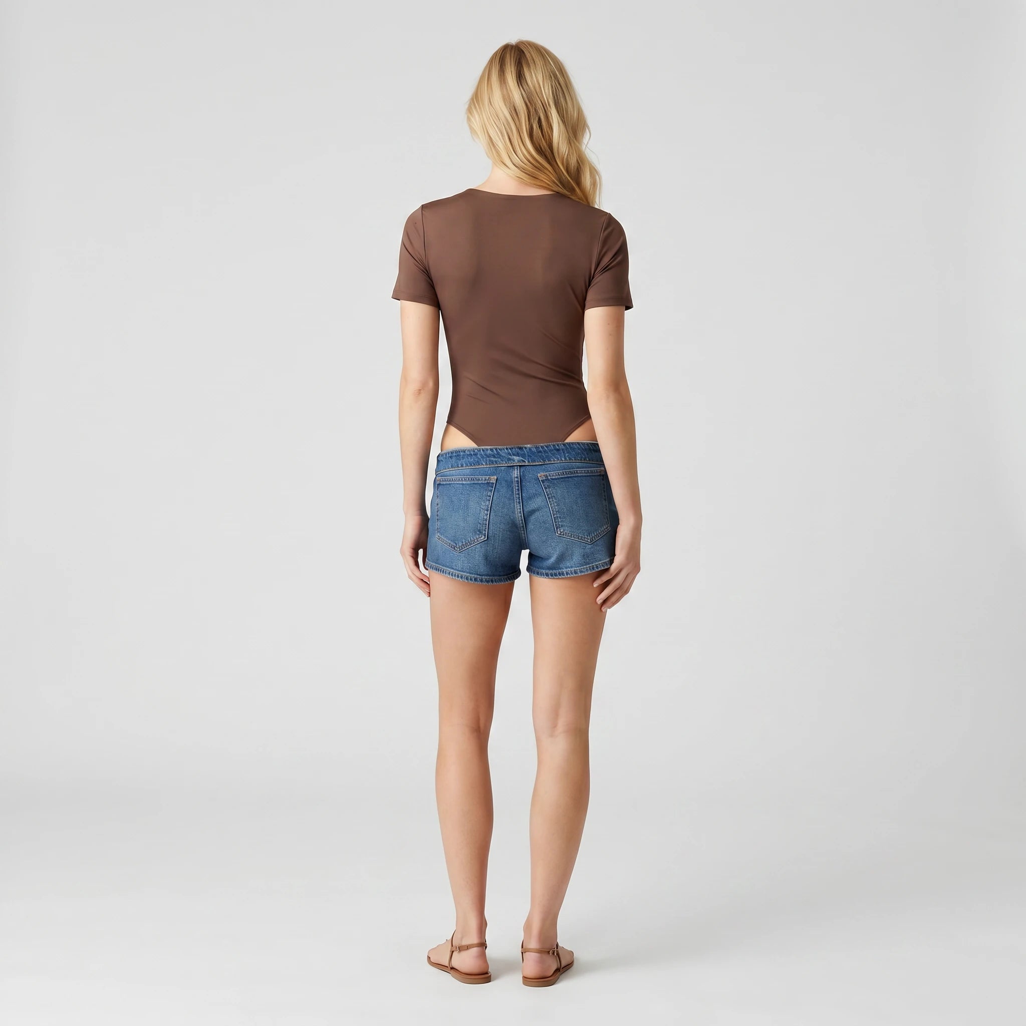 Brown Starfish-Detail Bodysuit WHD0605090-S-260144