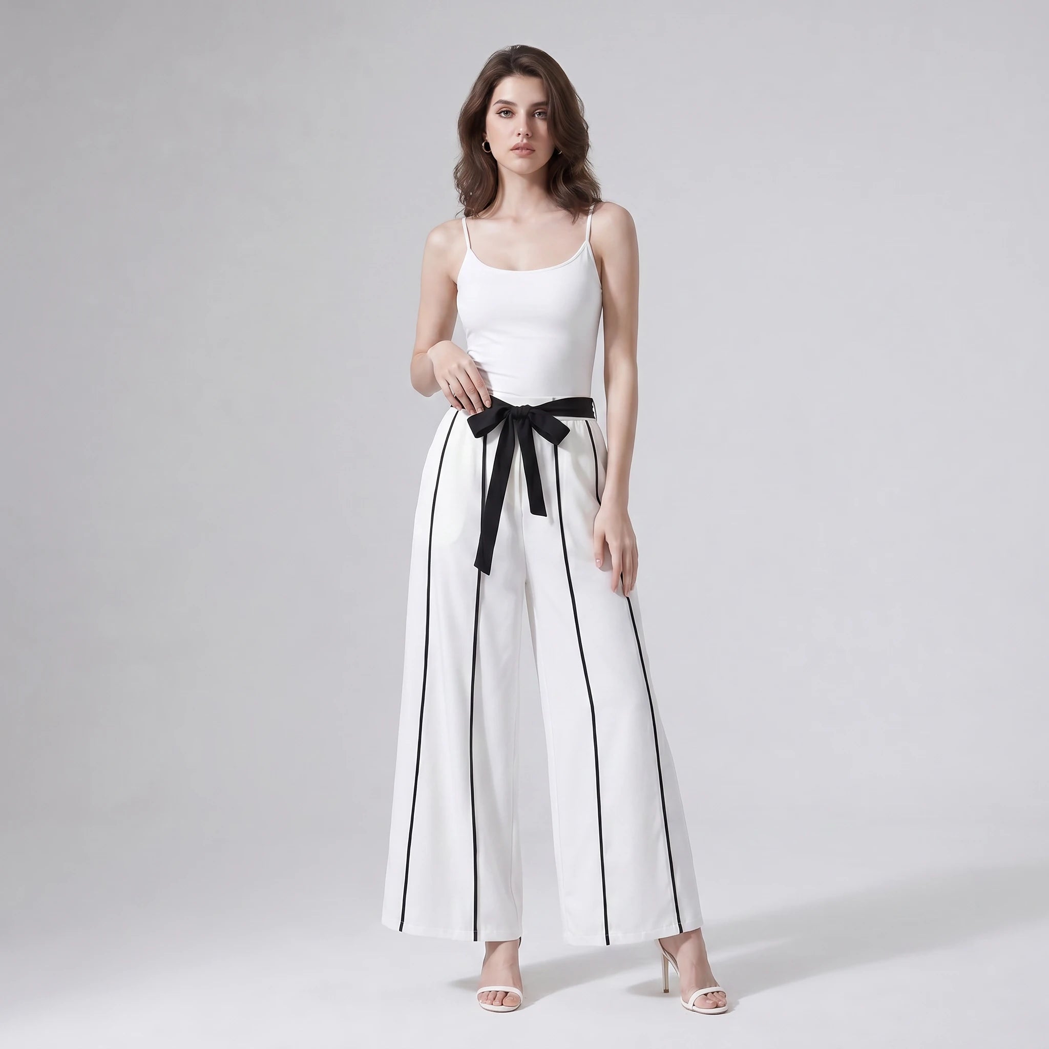 Tie Waist Wide Leg Pants WHD0605098-SHE-260350